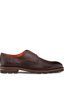 Brown Aspen Pebbled Leather Men's Derby Shoe | Mezlan Lace Ups Shoes Collection | Sam's Tailoring Fine Men's Clothing