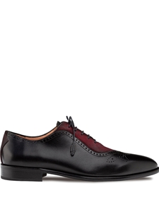 Black/Wine Eagle Calf/Suede Men's Oxford Shoe | Mezlan Lace Ups Shoes Collection | Sam's Tailoring Fine Men's Clothing