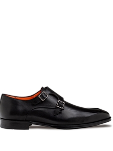 Black Berkshire Double Monk Strap Men's Shoe | Mezlan Monk Strap Shoes Collection | Sam's Tailoring Fine Men's Clothing