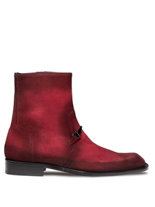 Wine Mystic Suede Ornament Men's Dress Boot | Mezlan Boots Collection | Sam's Tailoring Fine Men's Clothing