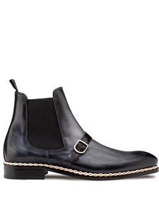 Dark Grey Alpine Buckle Chelsea Men's Hybrid Boot | Mezlan Boots Collection | Sam's Tailoring Fine Men's Clothing
