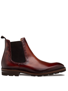 Cognac/Rust Bromley Lug Sole Men's Chelsea Boot | Mezlan Boots Collection | Sam's Tailoring Fine Men's Clothing