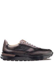 Grey Arkley Calf/Ostrich Paw Men's Sneaker | Mezlan Casual Shoes Collection | Sam's Tailoring Fine Men's Clothing