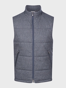 Blue Wool Stretch Flannel Twill Luxury Men'S Vest | Emanuel Berg Vest Collection | Sam's Tailoring Fine Men Clothing