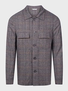 Dark Brown Wool Jersey D-Constructed Men'S Shirt Jacket | Emanuel Berg Jackets Collection | Sam's Tailoring Fine Men Clothing