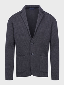 Charcoal With Two Buttons Premium Houndstooth Men'S Swacket  | Emanuel Berg Swackets Collection | Sam's Tailoring Fine Men Clothing