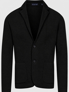 Black Premium Chevron Structured With Two Buttons Swacket  | Emanuel Berg Jackets Collection | Sam's Tailoring Fine Men Clothing