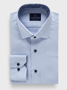 Light Pastel Blue Dobby Twill Sport Luxury Men'S Dress Shirt | Emanuel Berg Business Shirts Collection | Sam's Tailoring Fine Men Clothing