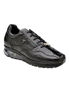Black Genuine Caiman Men's Rex Shoe | Belvedere Causal Shoes Collection | Sam's Tailoring Fine Men's Clothing