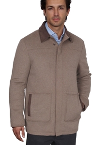 Oatmeal Contrast Faux Suede Collar Harrison Jacket | Hart Schaffner Marx Jackets Collection | Sam's Tailoring Fine Men's Clothing