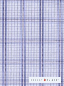 Robert Talbott Blue and White Micro Graph Check Custom Dress Shirt CS8114 - View All Shirts Custom Shirts | Sam's Tailoring Fine Men's Clothing