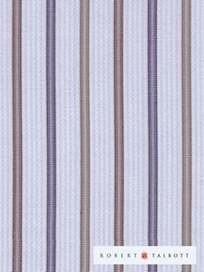 Robert Talbott Sky, Brown & Navy Satin Stripe Custom Dress Shirt CS8131 - View All Shirts Custom Shirts | Sam's Tailoring Fine Men's Clothing