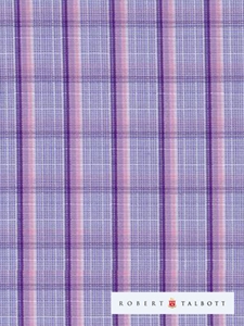 Robert Talbott Sky Purple and Pink Plaid Trunk Show Fabric Dress Shirt CS8146 - View All Shirts Custom Shirts | Sam's Tailoring Fine Men's Clothing