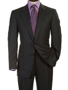 Hickey Freeman Tailored Clothing Gray Chalk Stripe Suit 304700 - Suits | Sam's Tailoring Fine Men's Clothing