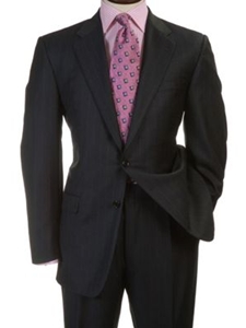 Hickey Freeman Tailored Clothing Navy Chalk Stripe Suit 304702 - Suits | Sam's Tailoring Fine Men's Clothing