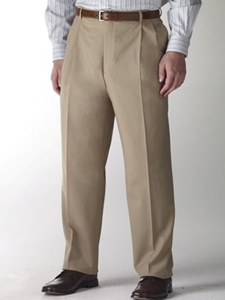Hart Schaffner Marx Performance Tan Pleated Trouser 545389659883 - Trousers | Sam's Tailoring Fine Men's Clothing