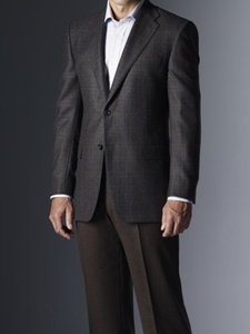 Hickey Freeman Charcoal Brown Window Pane Sportcoat 005502007237 - Sportcoats | Sam's Tailoring Fine Men's Clothing