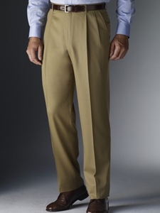 Hickey Freeman Tailored Clothing Tan Gabardine Trousers 015604007802 - Trousers or Pants | Sam's Tailoring Fine Men's Clothing