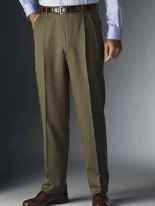 Hickey Freeman Tailored Clothing Green Gabardine Trousers 015604011802 - Spring 2015 Collection Trousers | Sam's Tailoring Fine Men's Clothing
