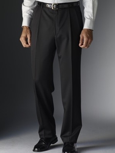 Hickey Freeman Tailored Clothing Black Gabardine Trousers 025604000802 - Spring 2015 Collection Trousers | Sam's Tailoring Fine Men's Clothing