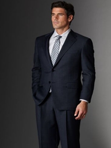 Modern Mahogany Collection Tonal Navy Plaid Suit A0111307008 - Sam's Tailoring Fine Men's Clothing