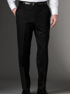 Hickey Freeman Tailored Clothing Modern Mahogany Collection Black Flat Front Trousers A7511604000 - Spring 2015 Collection Trousers | Sam's Tailoring Fine Men's Clothing