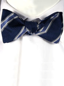 Robert Takbott Navy Classic 'to tie' Bow 001080A-19 - Bow Ties & Sets | Sam's Tailoring Fine Men's Clothing