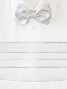 White Stephan Classic Bow Tie and Cummerbund Set