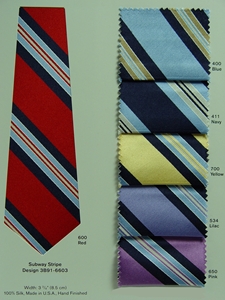 IKE Behar Subway Stripe Blue Tie 3B91-6603 - Fall 2014 Collection Neckwear | Sam's Tailoring Fine Men's Clothing