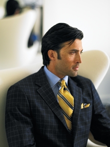 Gold and Blue Silk Pocket Square