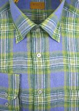 Green and Blue Plaid Sport Shirt