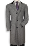 Hickey Freeman Black & White Herringbone Top Coat 085-101005 - Outerwear | Sam's Tailoring Fine Men's Clothing
