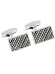 Tateossian London Silver Rect Silver 18K Royal Cable Square CL1389 - Cufflinks | Sam's Tailoring Fine Men's Clothing