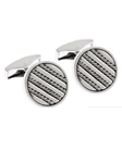 Tateossian London Silver Round Silver 18K Royal Cable Square CL1391 - Cufflinks | Sam's Tailoring Fine Men's Clothing