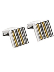 Tateossian London Silver 18K Yellow Gold Royal Cable Square CL2096 - Cufflinks | Sam's Tailoring Fine Men's Clothing