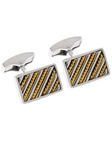 Tateossian London Silver 18K Yellow Gold Royal Cable Rect CL1388 - Cufflinks | Sam's Tailoring Fine Men's Clothing
