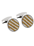 Tateossian London Silver 18K Yellow Gold Royal Cable Round CL1390 - Cufflinks | Sam's Tailoring Fine Men's Clothing