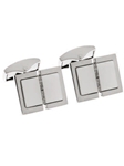 Tateossian London White Mother of Pearl Rect Silver Sartorial Diamond CL1288 - Cufflinks | Sam's Tailoring Fine Men's Clothing