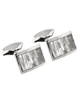 Tateossian London Mother of Pearl Silver Royal Exchange Mop Rect CL0985 - Cufflinks | Sam's Tailoring Fine Men's Clothing