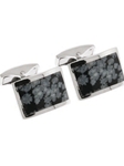 Tateossian London Snow Obsidian Silver Royal Exchange Rect CL1815 - Cufflinks | Sam's Tailoring Fine Men's Clothing
