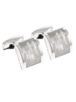 Tateossian London Mother of Pearl Silver Slice D-Shape CL1058 - Cufflinks | Sam's Tailoring Fine Men's Clothing