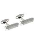 Tateossian London Lace Agate Silver Slices Cyclinder CL0988 - Cufflinks | Sam's Tailoring Fine Men's Clothing