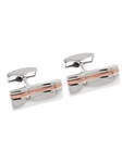 Tateossian London Silver with 18k Pink Gold Silver Wave CL0735 - Cufflnks | Sam's Tailoring Fine Men's Clothing