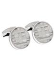 Tateossian London White Mother of Pearl Silver Bamboo Round CL1467 - Cufflinks | Sam's Tailoring Fine Men's Clothing