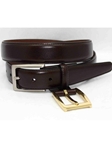 Torino Leather Brown Kipskin Belt with Double Buckle Option 55201 - Dressy Elegance Belts | Sam's Tailoring Fine Men's Clothing