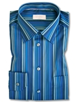 Classic Fit: Twill Blue Multi Stripe - Eton of Sweden  |  SamsTailoring Clothing