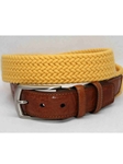 Torino Leather Italian Woven Cotton Elastic Belt - Yellow 69506 - Resort Casual Belts | Sam's Tailoring Fine Men's Clothing