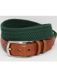 Torino Leather Italian Woven Cotton Elastic Belt - Dark Green 69508 - Resort Casual Belts | Sam's Tailoring Fine Men's Clothing