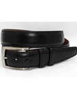 Torino Leather X-Long Italian Burnished Kipskin Belt - Black 55070X - Big and Tall Belt Collection | Sam's Tailoring Fine Men's Clothing