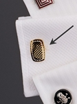 Rectangular Honeycomb Silver Cufflinks LC859-05 - Robert Talbott Cufflinks | Sam's Tailoring Fine Men's Clothing